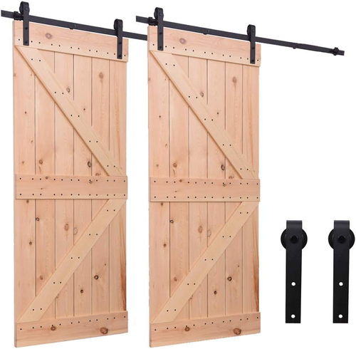 Binario per Porta Scorrevole Kit 200Cm(6.6Ft) Binario Scorrevole Esterno Muro Co - Foto 9 di 12