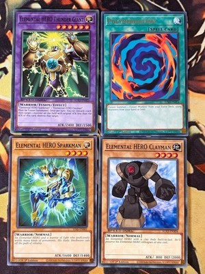 Yugioh: Elemental HERO Thunder Giant - 4 Card Fusion Set: Sparkman + Clayman NM