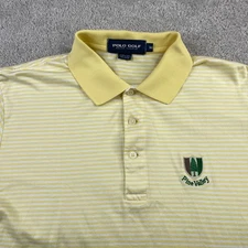 Vintage Polo Golf Ralph Lauren Shirt Mens Medium Yellow Stripes Pine Valley