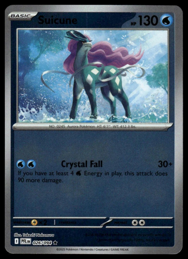 Suicune ME02: Phantasmal Flames #026/094 Reverse Holo NM