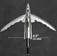 Beast Titanium Broadheads 2.3" Cut, 2 Blade, 100 gr, 3pk