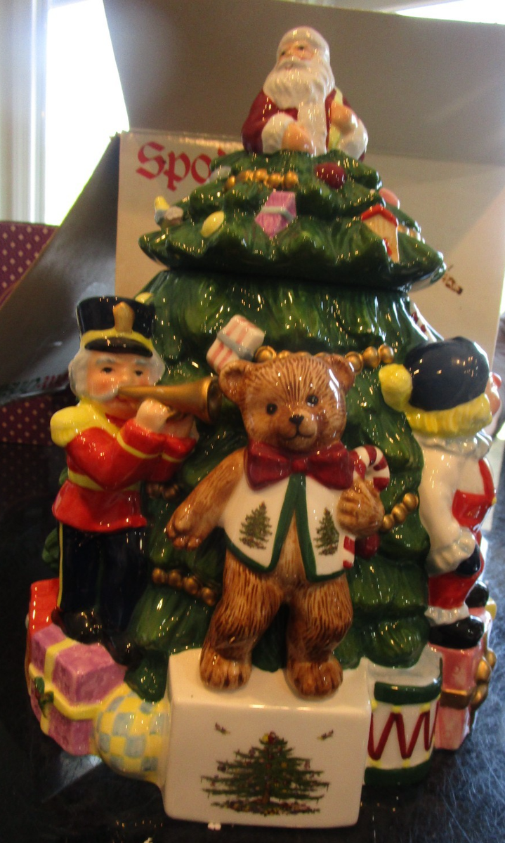 Spode Christmas Tree cookie Jar 13