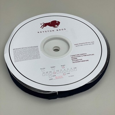 KEYSTON BROS 1'' Pressure Sensitive Acrylic Based Adhesive Loop 25 yds Black KY1L