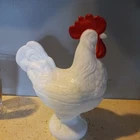 Vintage Westmoreland Milk Glass Standing Rooster Candy Dish