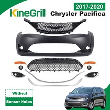 Fit 17-20 Chrysler Pacifica Front Bumper Cover Grille Kit Complete W Fog Light Fit 17-20 Chrysler Pacifica Front Bumper Cover Grille Kit Complete W Fog Light