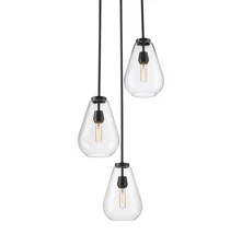 Z-Lite 488P8-3R Ayra 3 Light 18"W Multi Light Pendant - Black
