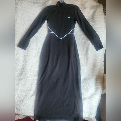 Adidas adicolor maxi dress long sleeves black new with tags | eBay