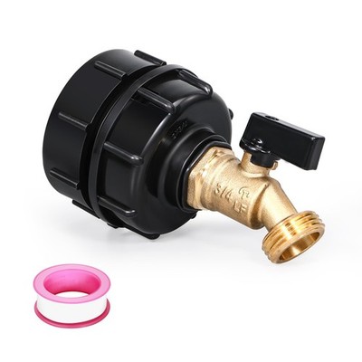 IBC Tote Adapter, 275-330 Gallon ibc tote fittings 2.36'' Fine Thread Tote Val...