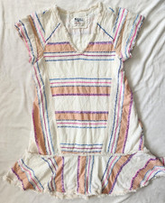 Anthropologie Dress Holding Horses Women XS Mini V-Neck Fringe Boho Stripe Shift