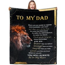 50x70 Inch Dad Blanket Birthday Gifts For Dad From Daughter Son Fleece Throw