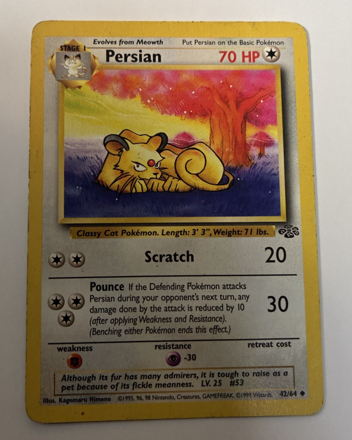 Persian Jungle #42/64 Uncommon WOTC Pokemon 1999 HP
