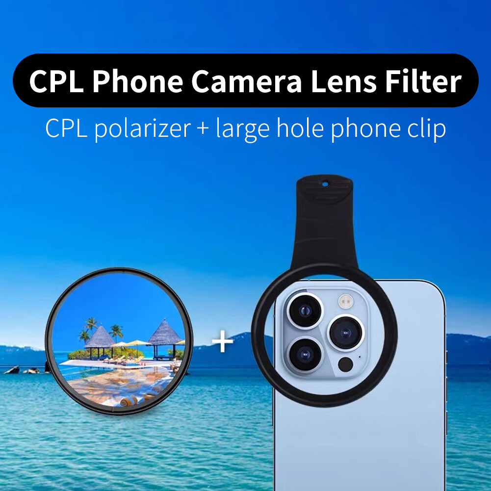 52mm Polarizer CPL Filter Shows True Colors Clip On Phone Camera Lens