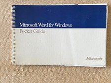 Pocket Guide for Microsoft Word Windows Vintage spiral 1989