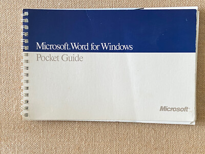 Pocket Guide for Microsoft Word Windows Vintage spiral 1989