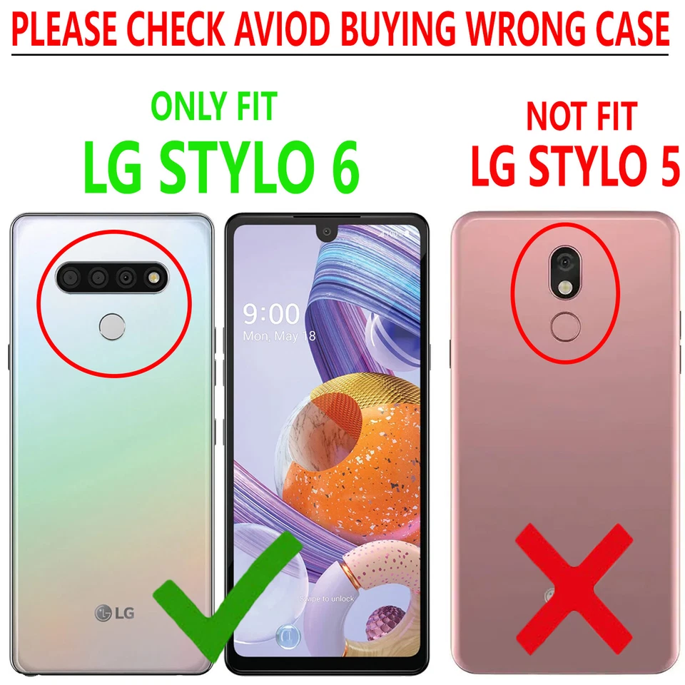 For LG Stylo 6 Case Phone Cover Kickstand Belt Clip + Tempered Glass Protector - Image 2 of 4
