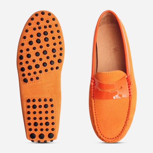 Orange Suede Italian Designer Womens 
