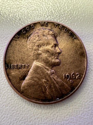 Rare 1962 US Penny D mark - Close L to Rim ERROR - Thick Letterring - Picture 3 of 4