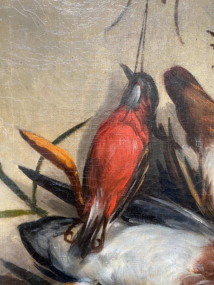 Tableau Sur Toile "Mal Du Pays" - Aquarelle Horloge Coucou Et Oiseau - Style Moderne - Prêt à Accrocher - Fabriqué En Allemagne