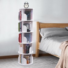 Bookcase 360 Rotating Bookshelf Floor Standing Organizer Storage Shelf Display