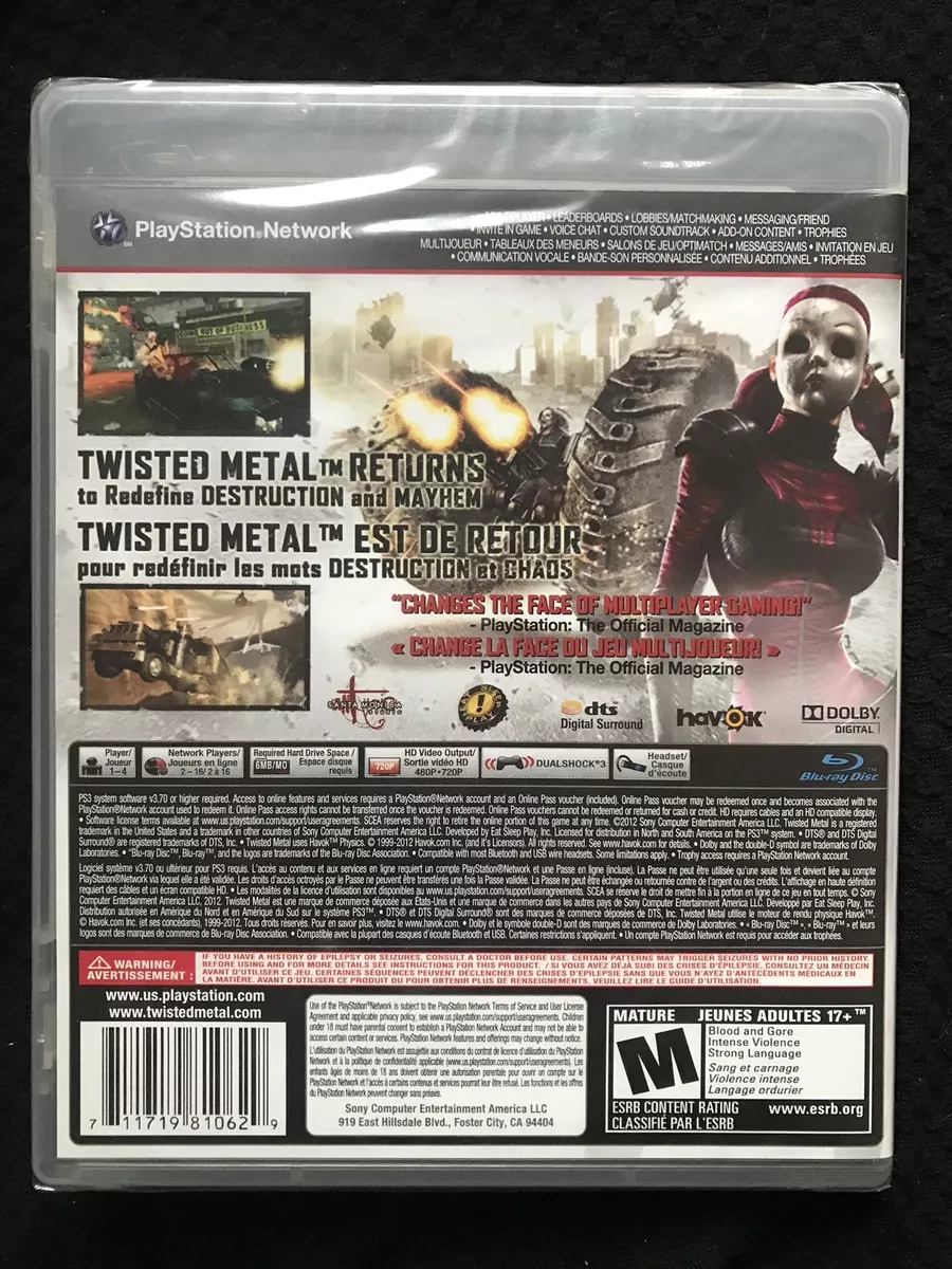 Twisted Metal - Limited Edition - Playstation 3 Game 711719810629