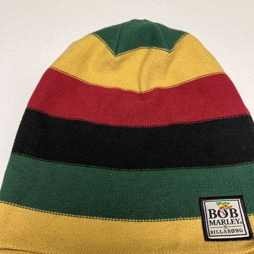 Bob Marley Billabong Red Yellow Black Green Y2k Beanie Large? - Picture 3 of 7