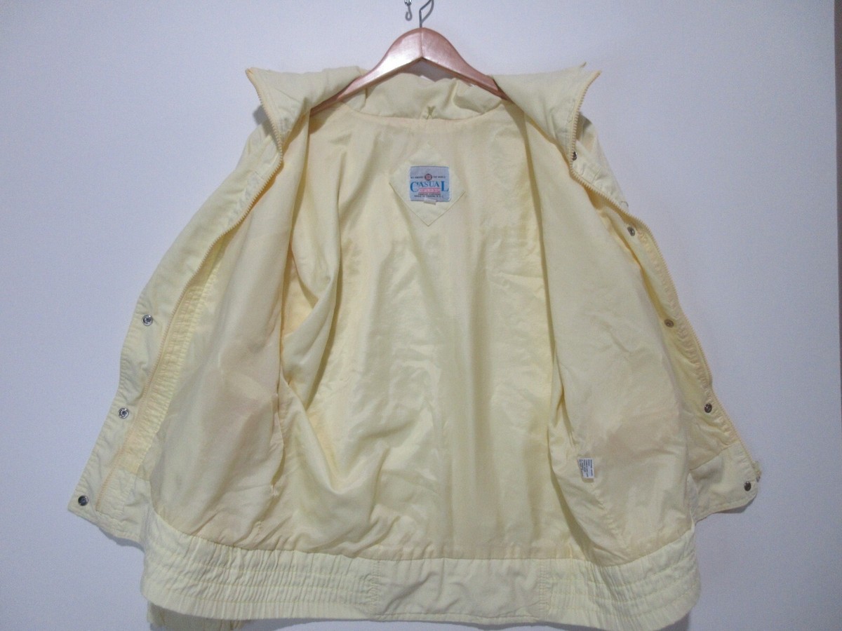 Sz L (XL) Vintage CASUAL CLUB 80s Jacket Women Yellow Zip