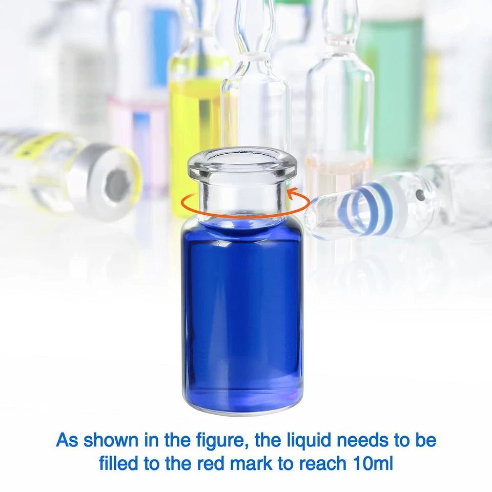 10ml Sample Vials Aluminum Caps 20mm Crimp Top Glass Bottle White PTFE,10000pcs - Image 4 of 4