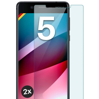 2x Echt Glas für Nokia 5 Panzerfolie Handy Hartglas HD Premium Displayschutz