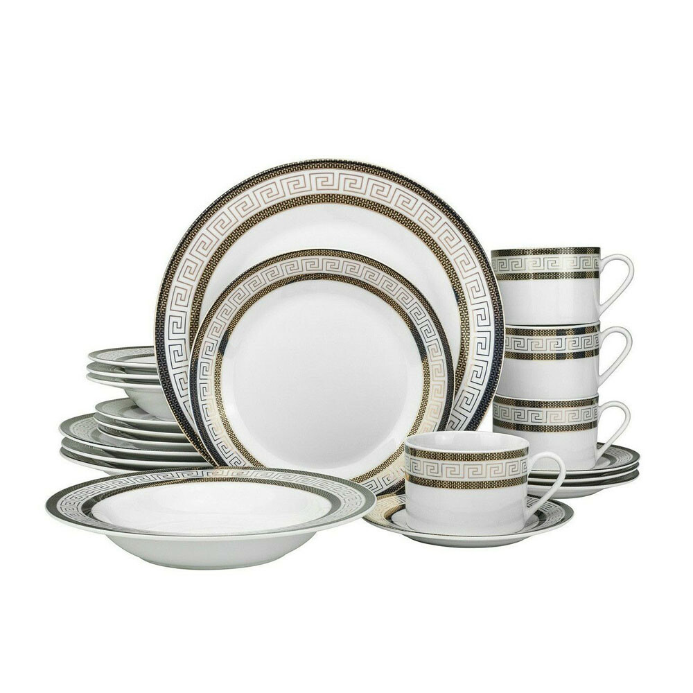 For 4 - White Black With Gold Trim