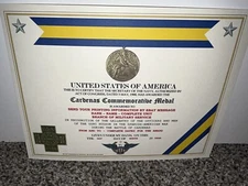 CARDENAS COMMEMORATIVE MEDAL CERTIFICATE ~ W/PRINTING TYPE-1