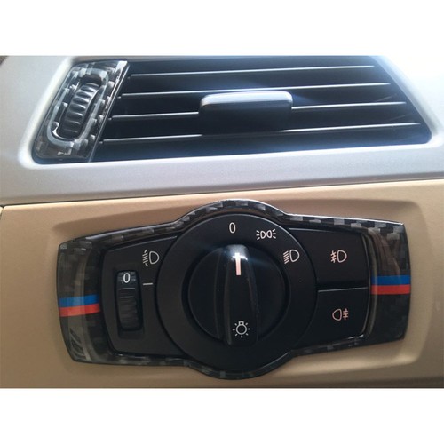 For BMW 3series E90 Carbon Fiber M-Type Headlight Switch Button Frame Cover Trim - Picture 5 of 8