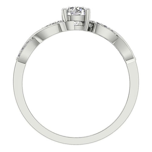 Solitaire Engagement Ring Natural Diamond SI1 G 0.65 Carat 14k Two-Tone Gold - 第 8/11 張圖片