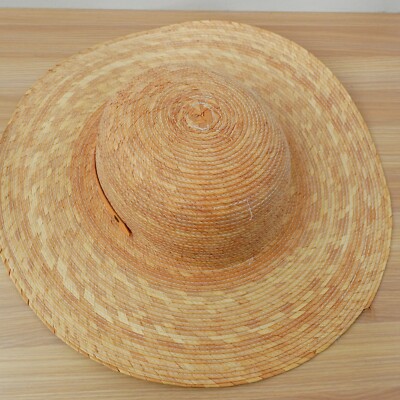 Wide Straw Woven Sun Hat Summer Beige Tan Chumash Floppy Holiday NIPOMO MEXICO Lack of Color Women main image 4