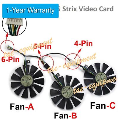 For ASUS Strix GTX 1060 OC 1070 1080 GTX 1080Ti RX 480 T129215SU Card Cooler Fan