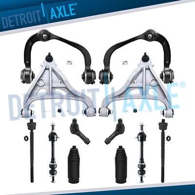 Front Upper Lower Control Arms Sway Bars Tie Rods Boots for Ford F-150 Mark LT