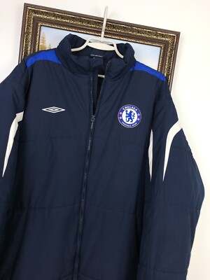  Chelsea ナイロンジャケット ネイビー Vintage Adidas Chelsea Football Jacket Puffer Bomber Soccer Track