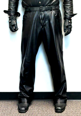 Julian Men's Black Leather Carpenter Jean Style Pants - Size 30 | eBay