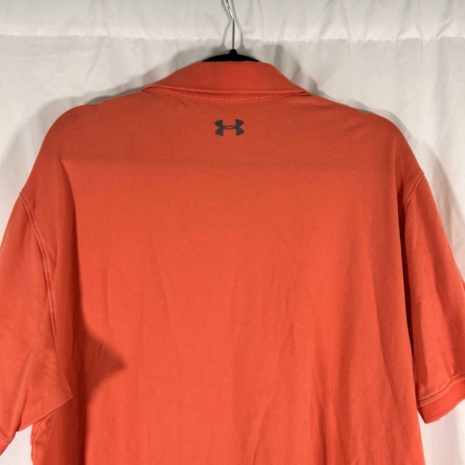 Under Armour Polo Shirt Men's XL Pink Short Sleeve 1/4 Button Loose Cotton Golf thumbnail 7