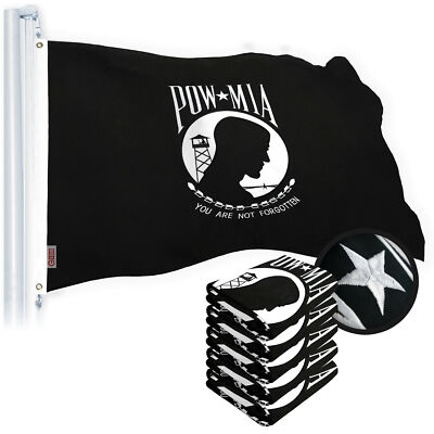 POW MIA Flag 3x5 FT 5-Pack Embroidered Spun Polyester by G128