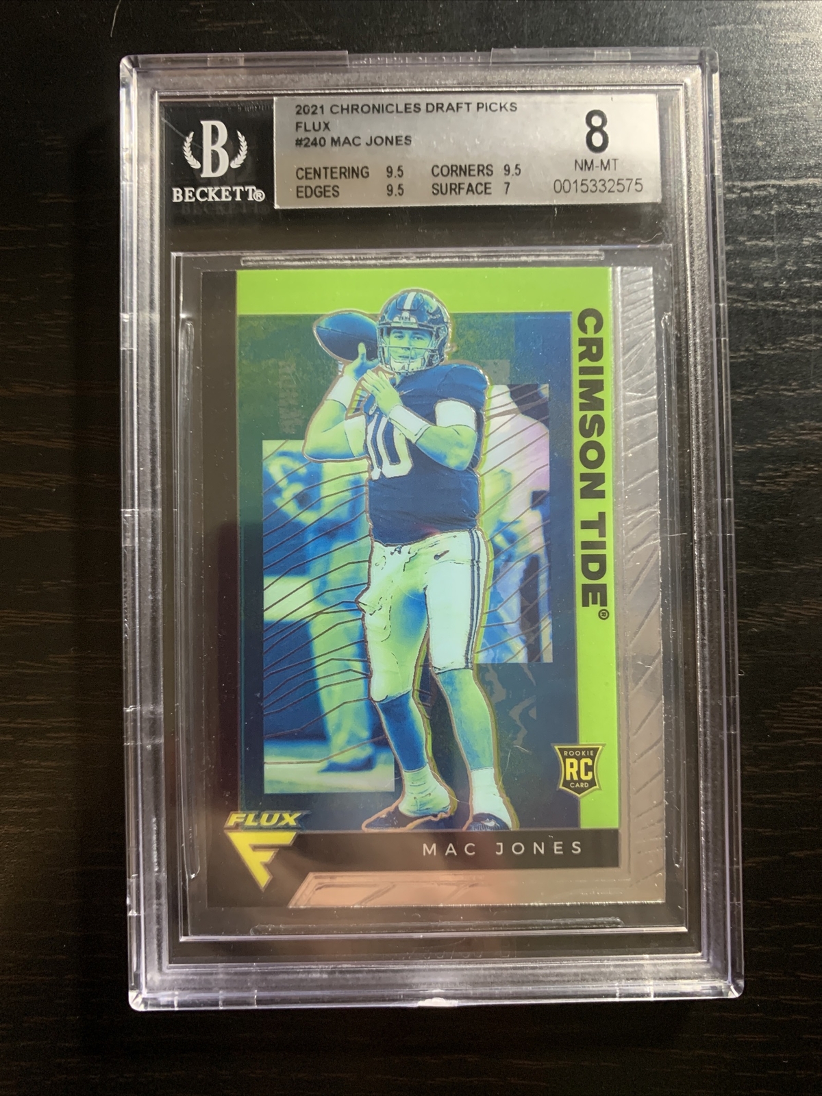 Mac Jones Panini Chronicles Draft Picks Flux Rookie Autographs #MJ Pink