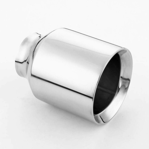5 In Dual Exhaust Tips 2.5" Inlet Chevy Bowtie Exhaust Tip - Polished 304 Stainless Steel, Weld-On Style 2.5 Inch Inlet Exhaust Tip - Foto 4