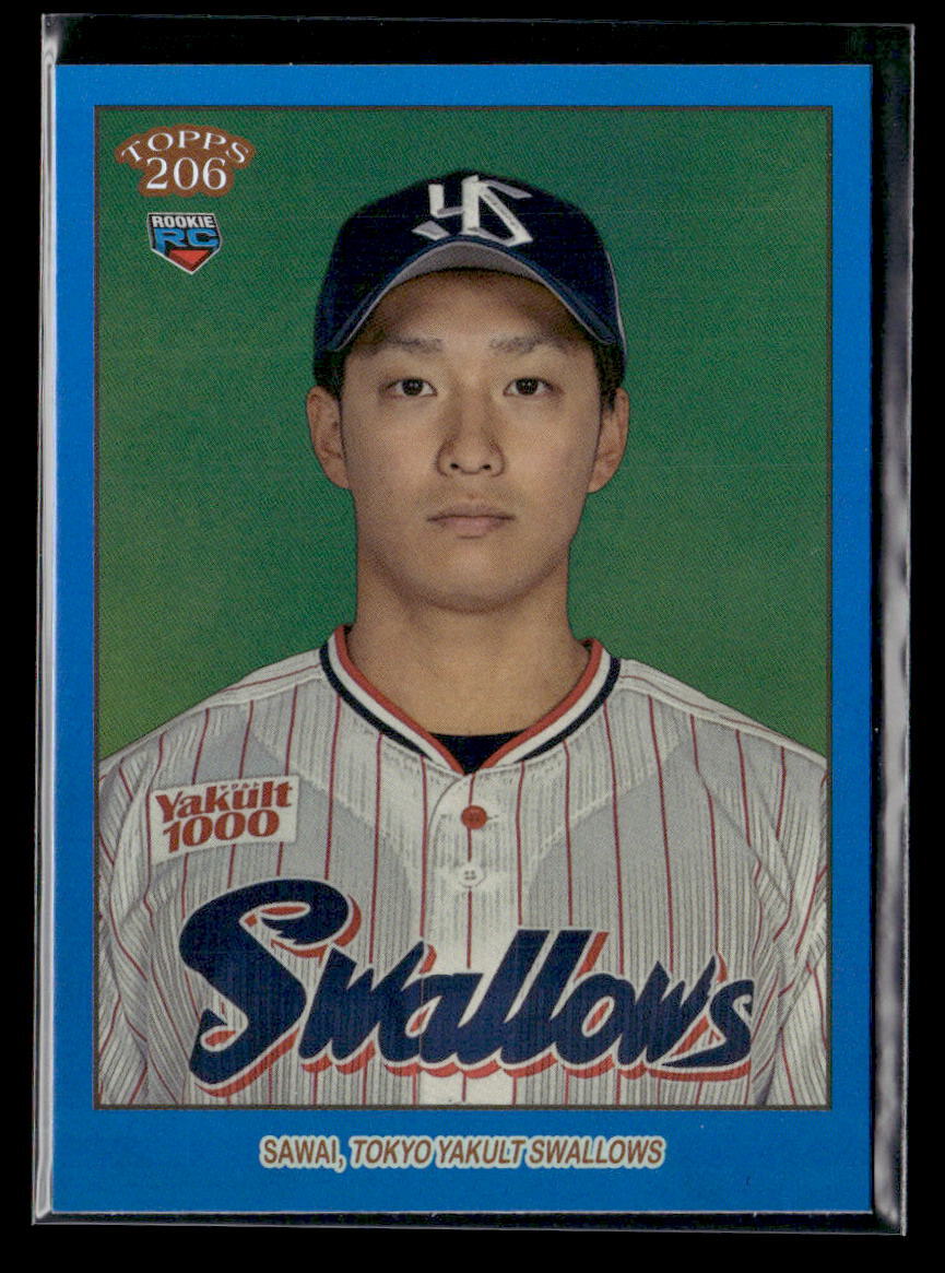 Ren Sawai #'d /75 RC - 2023 Topps NPB 206 Blue Foil SP #213 Yakult