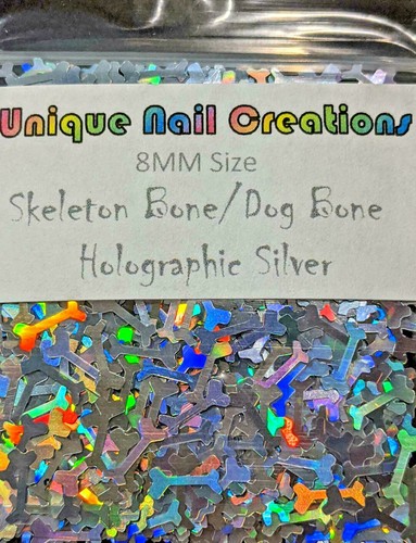 SKELETT KNOCHENFORM GLITZER~Nagel•Acryl•Gel•Body Art•Gesicht•Festival - Bild 12 von 14