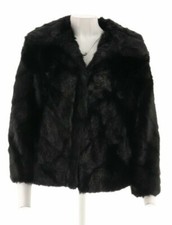 Dennis Basso Platinum Chevron Cut Faux Fur Shrug Jacket Uk 16-18 Ln9 Qq 14