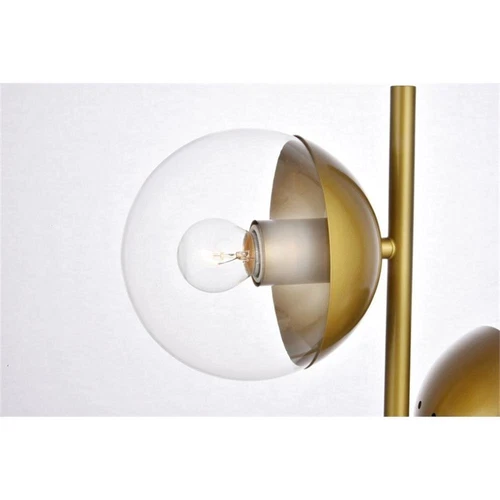 Living District Eclipse 2-Light Metal & Glass Table Lamp in Brass/Clear - Picture 5 of 5