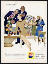 1959 Pepsi Cola exotic flowers greenhouse art vintage print ad