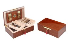 UMIDIFICATORE PORTASIGARI CEDRO MOGANO 200 CIGARS HUMIDOR 47X28X15 LUBINSKI Q219