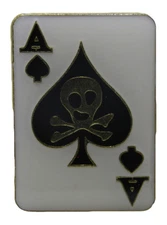 Ace of Spades Skull Card Hat Cap lapel Pin