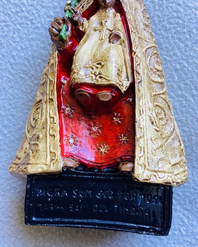 VINTAGE POLYCHROMTE SCHWARZE GIPS-MADONNA VON TINDARI PRIESTERN FIGUR STATUE - Bild 5 von 13