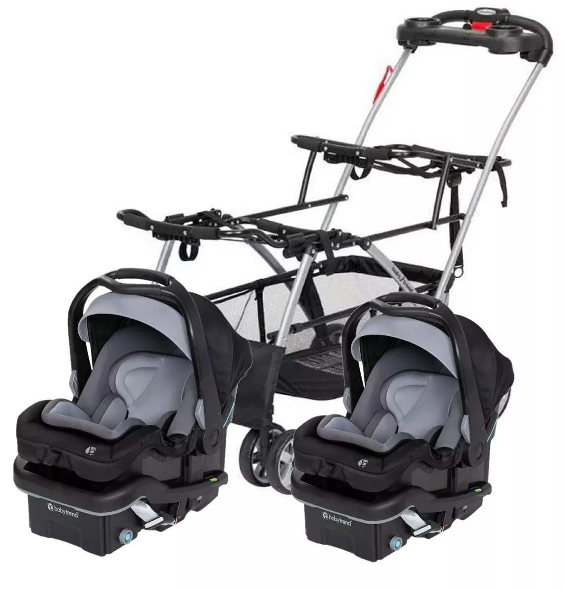 Double car top seat stroller frame